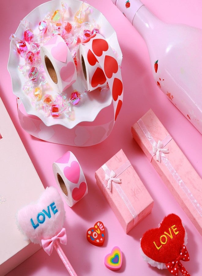 Chivertion 3 Roll 1500 Pcs Valentine's Day Stickers 1'' Heart Shaped Sticker Valentine's Day Love Decorations for Envelope Wedding Anniversaries(Red, Pink, Light Pink) - Image 3